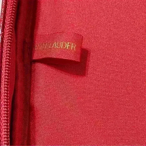 Estee Lauder Red Brick Beauty Makeup Travel Bag Cosmetic Case Purse Tote 13.5" - Picture 6 of 8